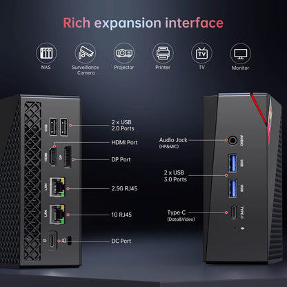 ACEMAGICIAN [Dual LAN Mini Gaming PC AMD Ryzen 7 5800U Mini PC 16GB DDR4 512G...